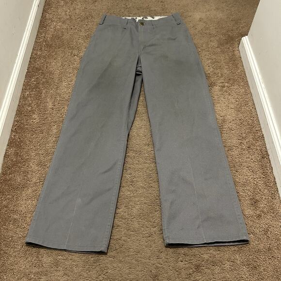 Original Ben Davis Twill Work Pants Wide Leg Fits 29x29 Gray C640 Cut Distressed - Picture 2 of 9